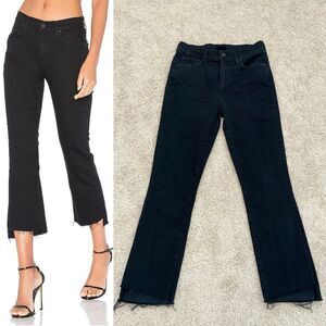 MOTHER The Insider Crop Step Fray Jeans Women’s 27 Black Cotton Not Guilty